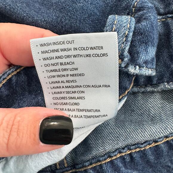 KanCan Distressed Dark Drape Ripped High Rise Wide Leg Jean Women's Plus Size 16 - Picture 7 of 7